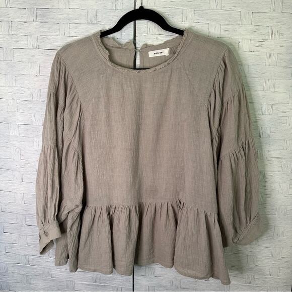 Mod Ref oversize peasant top balloon sleeves Gazzy  bohemian hippie festival - Picture 1 of 10